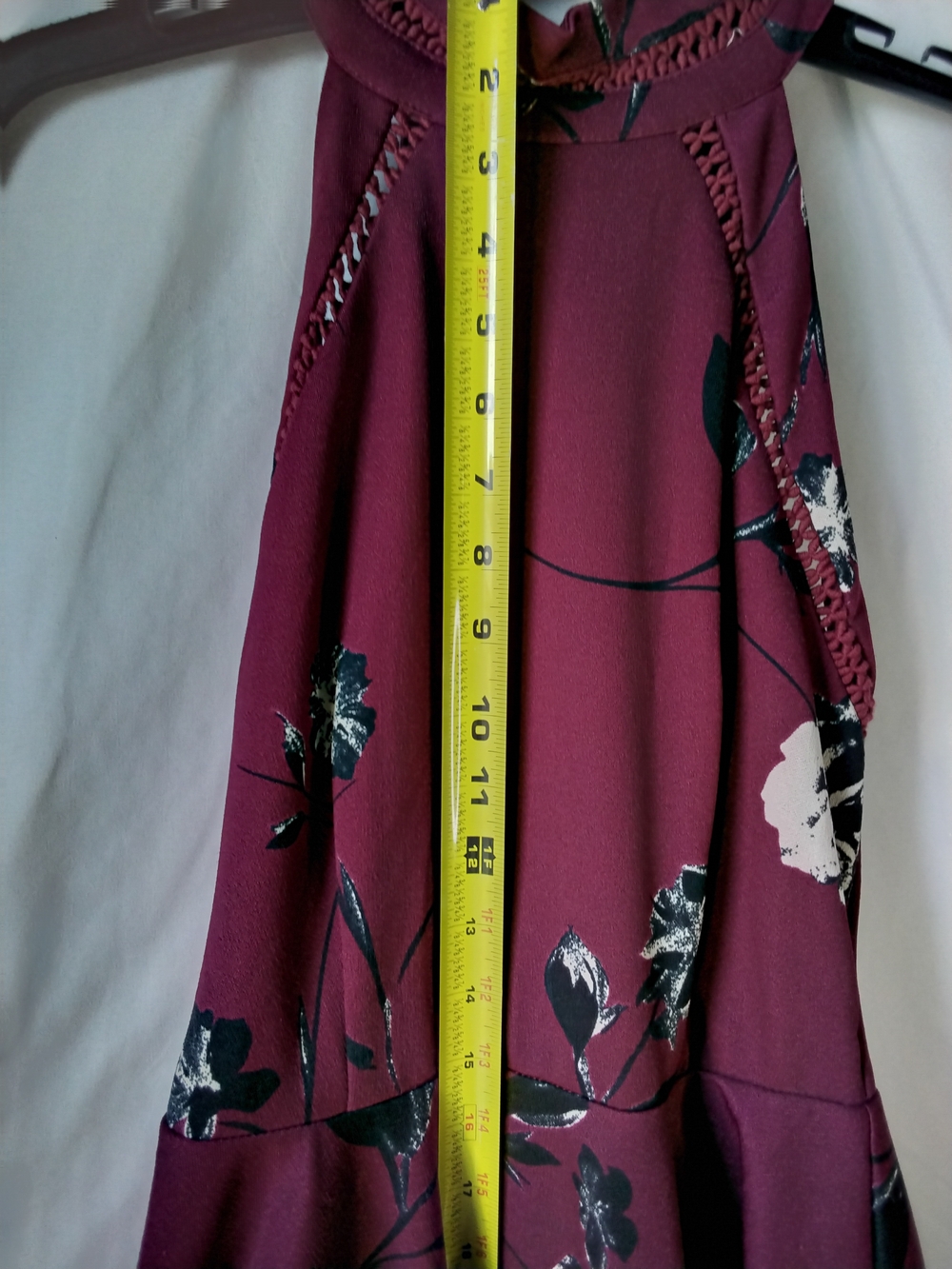 B Darlin Burgundy Floral Halter Skater Dress - Picture 6 of 15